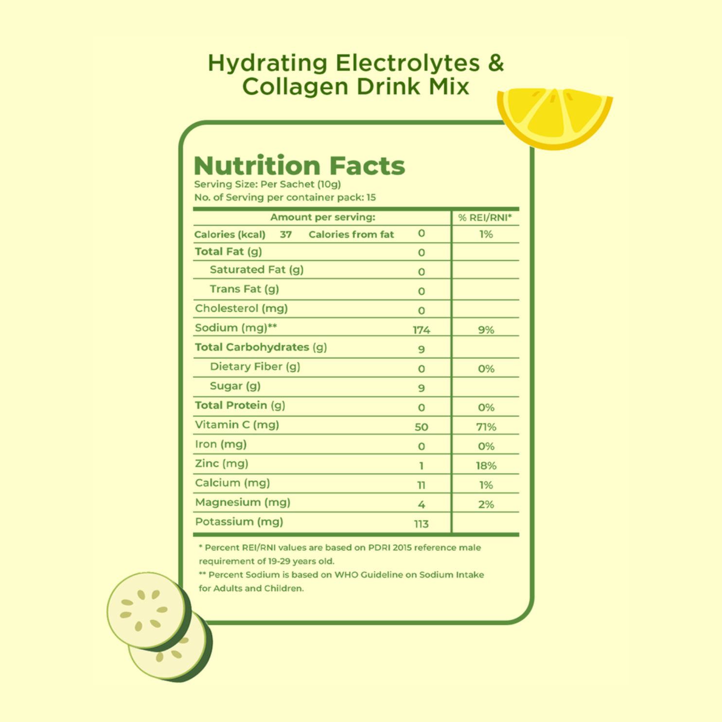 Electrolytes + Collagen Hydration - Cucumber Lemon Flavor
