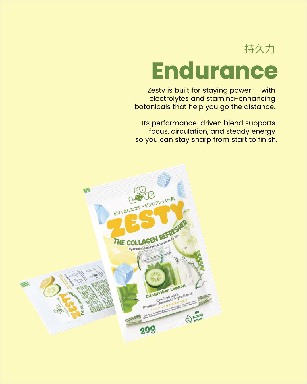 Cucumber Lemon Electrolytes and Collagen Drink Mix – For Peak Performance, Endurance, & Recovery
